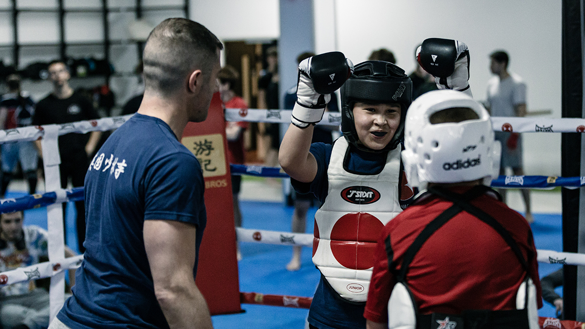 Sanda Kickboxing Fight Kids